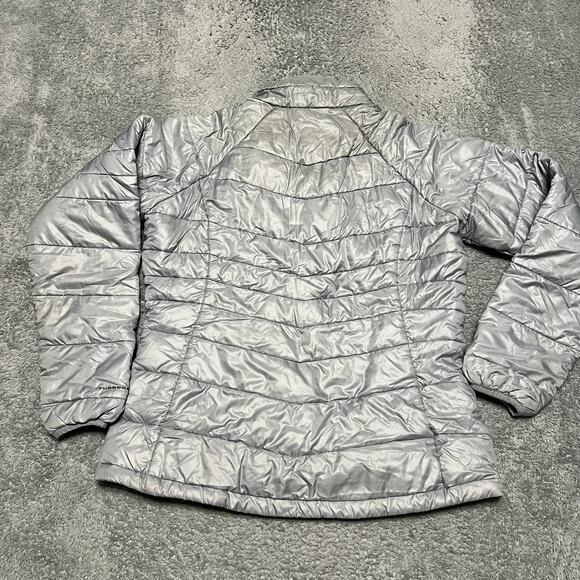 Columbia Puffer Jacket Womens Large Omni Heat Turbodown Gray Coat ** - Picture 4 of 10